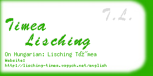 timea lisching business card